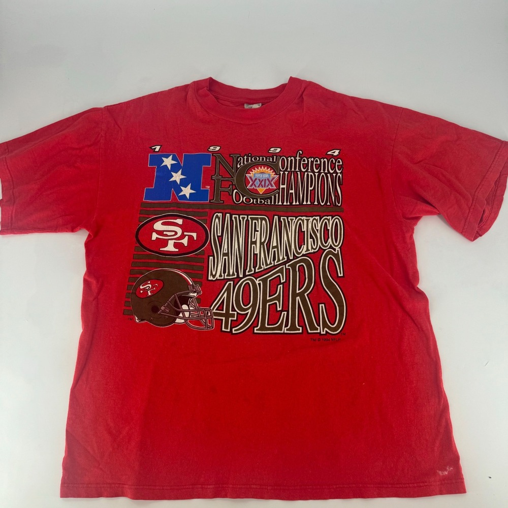 Vintage 1994 San Francisco 49ers NFC Champions Shirt Mens XL Competitor Red Tee